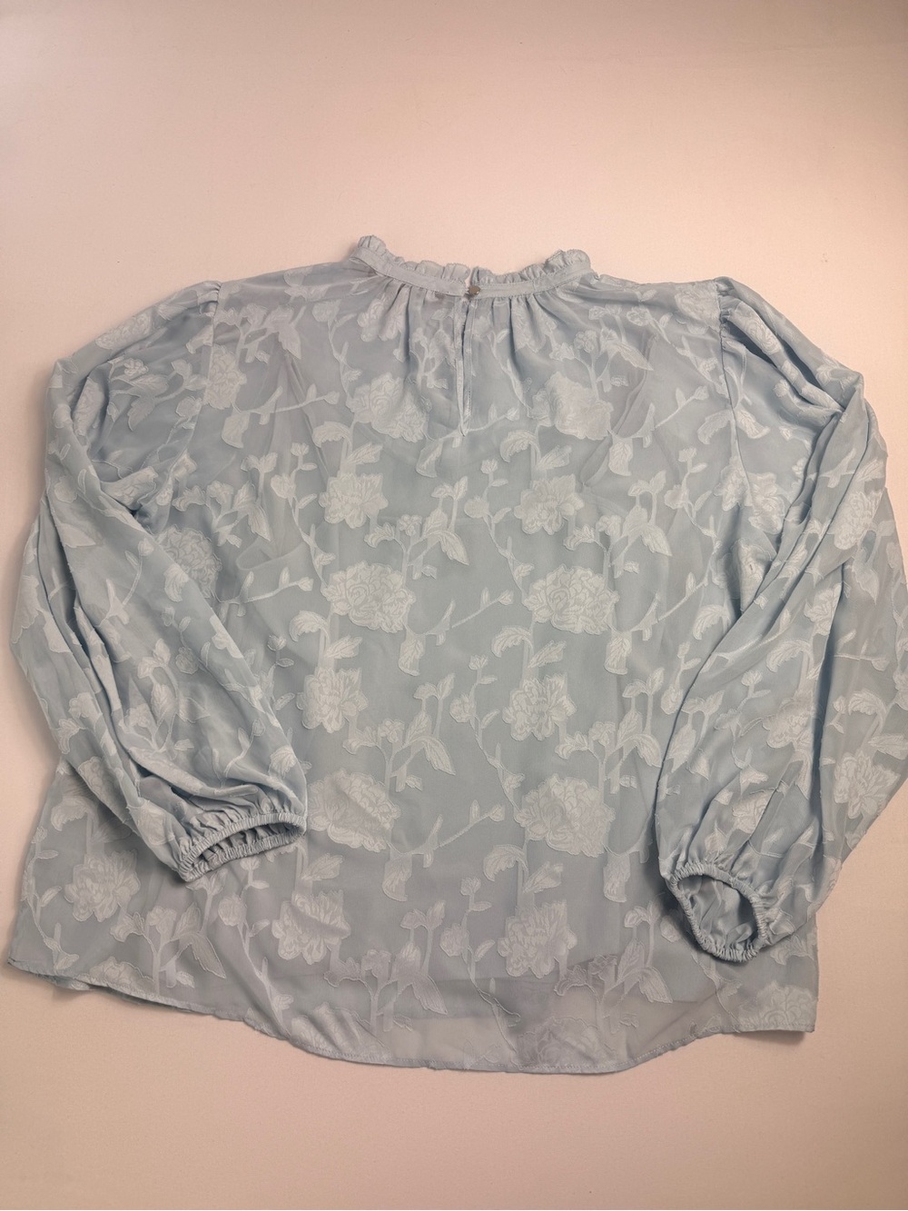 WHBM Pale Blue Floral Lace Blouse & Camisole 2-Piece Set | Sheer Business Wear - Picture 2 of 11